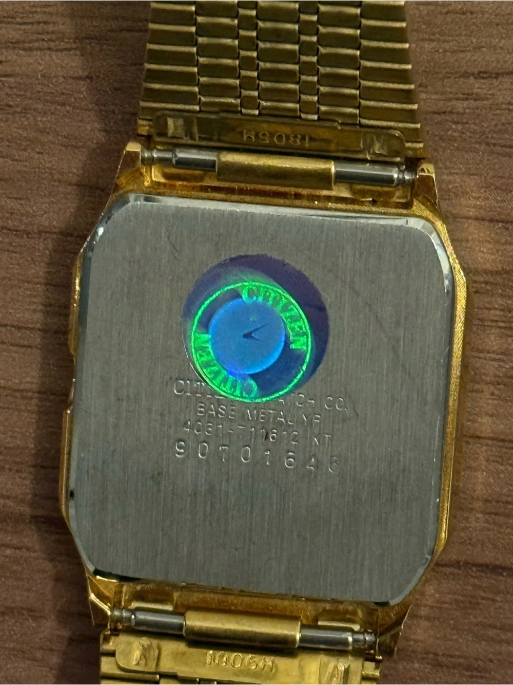 Citizen Quartz Gold Tone Square Analog Watch 4031-T64161 KA Vintage (Untested)